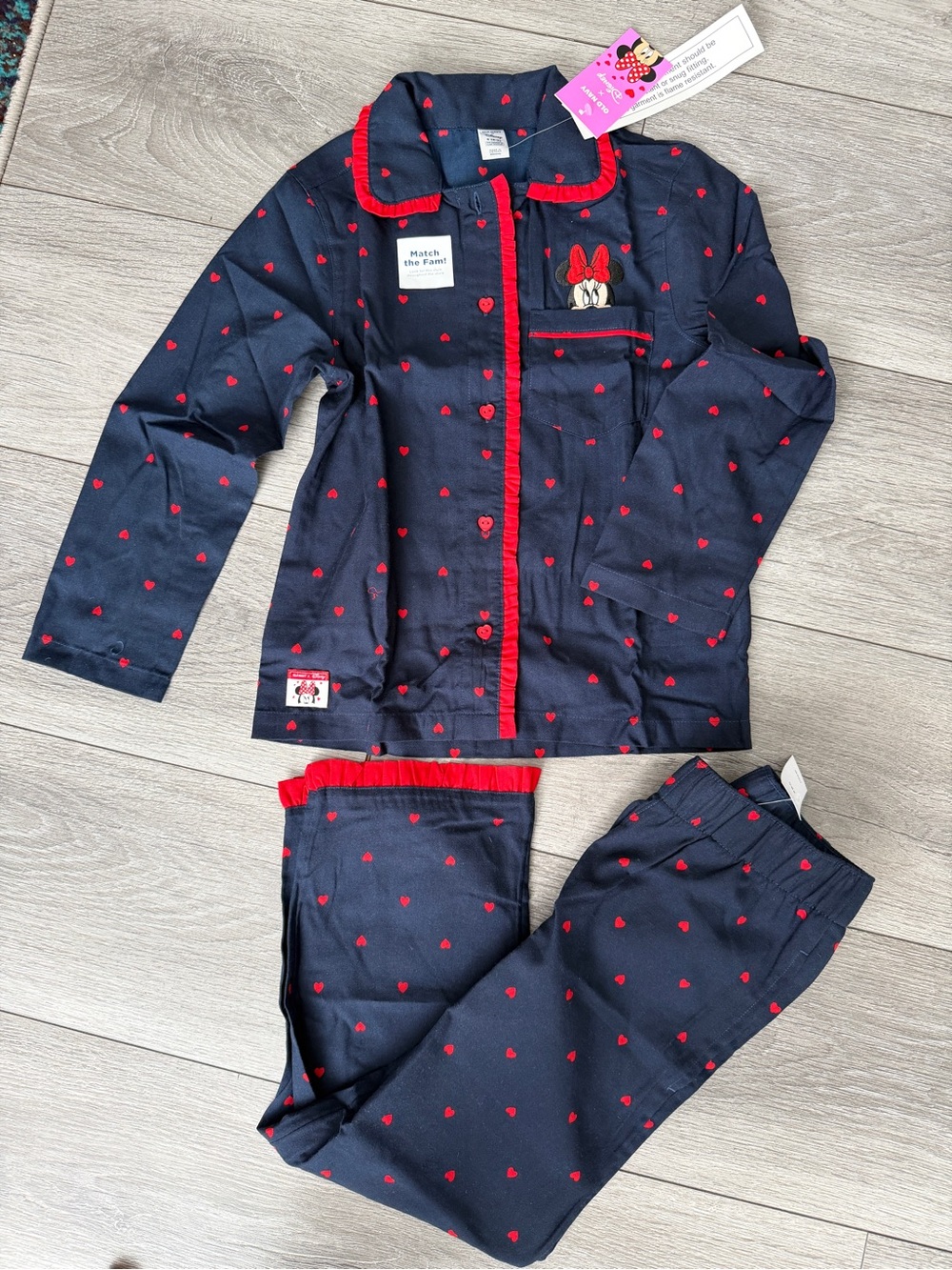 Old Navy x Disney Minnie Mouse Toddler Girls’ Pajama Set Navy Blue Polka Dots